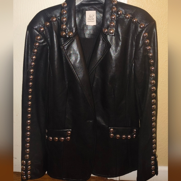 Black Studded Women's Jacket - Picture 3 of 3